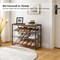 Brown Shoe Rack Adjustable Mesh Shelves Footwear Storage Organizer